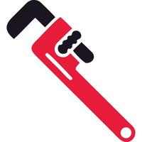 A red and black wrench icon on a white background vector