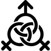 A symbol of two men and a woman in a knot vector