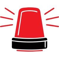 A red light flashing on a white background vector