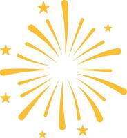 Glowing Yellow Starburst Firework Element vector
