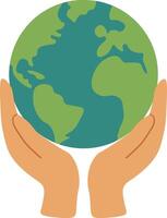 Supportive Hands Beneath the Globe vector