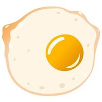 Minimalist Sunny Side Up Egg, simple illustration of menu, breakfast vector