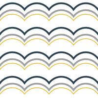 Seamless geometric pattern with colored waves on white background vector