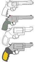the revolver is shown in different colors vector