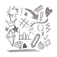 Hand-Drawn Scribble Element Set Playful Doodle Style Abstract Shapes and Lines for Creative Backgrounds, Branding, Social Media, and Artistic Design Projects vector
