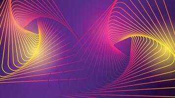 Vibrant abstract background featuring curved glowing lines in pink yellow and purple gradient ideal for digital design and presentations vector