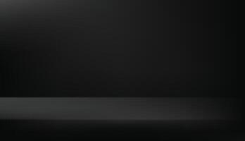 Black Studio background. Black Background Empty Room Studio with table. Empty room with light shadow. Space for selling products on the website. illustration. vector