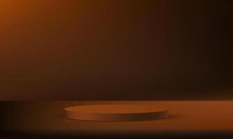 Dark brown background 3d with podium. Modern Product Display Mockup for Showroom Showcase. illustration. vector