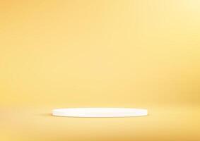 Abstract wallpaper design with copy space to display your products. Pastel yellow background 3d with white podium Space for selling products on the website. illustration. vector