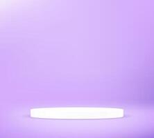 Pastel Purple background 3d with white podium. Empty room with light effect. Space for selling products on the website. illustration. vector