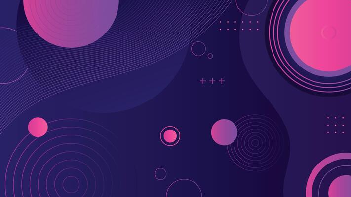 Vibrant abstract background featuring circular shapes curved lines and gradient colors in pink and purple tones perfect for creative digital design projects