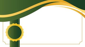 Modern certificate background with stylish green and gold wave design and badge element ideal for awards diplomas appreciation and achievement documents vector