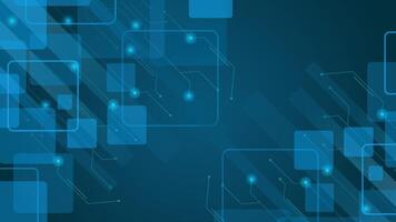 Modern blue tech background featuring transparent squares and glowing circuit lines ideal for technology digital interface and innovation themed designs vector