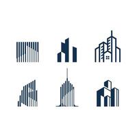 Set of modern building logo designs vector
