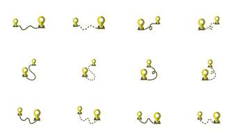 Icon Set of Map Pins and Navigation Markers vector