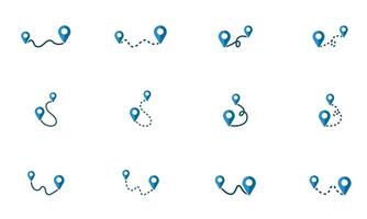 Flat Location Marker Icons for Travel and Map UI vector