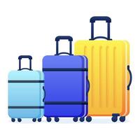 illustration of suitcases of different sizes in flat style. vector