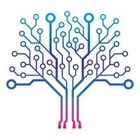 Abstract Creative Modern Circuit Board Technology Tree on White Background. vector