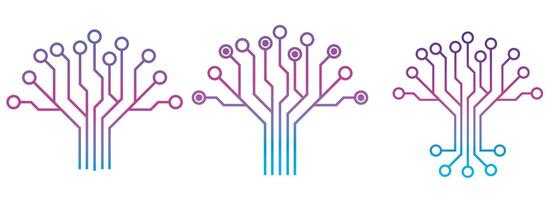 Abstract Digital Circuit Tree vector
