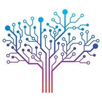 Abstract Creative Modern Circuit Board Technology Tree Design on White Background. vector