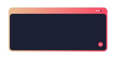 Minimal Modern HUD Display Frame. Gradient Tech UI Window with Rounded Corners. Futuristic Interface Box with Navigation Icon. vector