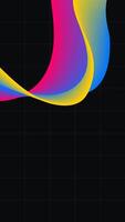 Futuristic fluid gradient. Wave colorful background. Fluid shape black on back. vector