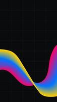 Wave colorful background. Futuristic fluid gradient. Fluid shape black on back. vector