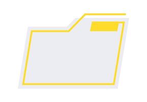 Minimal Yellow Folder Graphic. User Interface. Abstract Yellow File Folder Illustration. vector