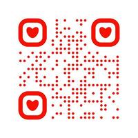 QR code. Abstract template. Red color. Flat design for logo, sticker, template. illustration vector