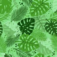 Seamless pattern with tropical leaves. Botanical background. vector