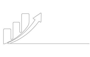 increasing up arrow bar graph sign Business financial analytics and sales growth vector