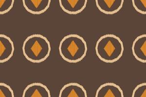 Design Geometric pattern ikat pattern brown background color fabric pattern decor. vector