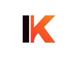 A striking logo with a bold orange letter K transitioning to a dark vertical bar on its left, set against a white background, suggesting a strong identity. vector
