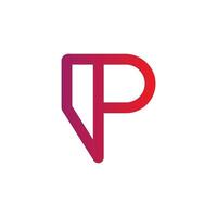 A modern logo featuring a stylized letter P or an abstract chat bubble shape, rendered in a vibrant pink to red gradient, conveying communication or a distinct identity. vector