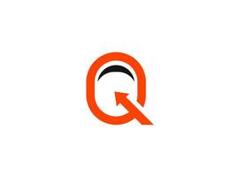 A bold orange letter Q logo with a stylized upward-pointing arrow integrated into its design, set against a white background, suggesting query, growth, or direction. vector