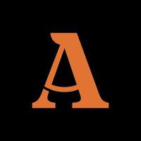 A bold orange letter A logo with a classic serif-like style and a unique cutout in the lower left, conveying tradition, strength, or architectural influence. vector