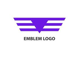A bold, symmetrical abstract logo in vibrant purple, resembling a stylized pair of wings or a layered geometric design. vector