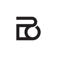 A bold black logo featuring stylized, interconnected letters that resemble a combination of P and B, or B and O, creating a modern and flowing emblem. vector