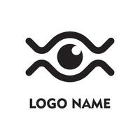 A stylized black eye logo with wavy lines above and below, suggesting observation, flow, or digital security. vector