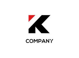 A dynamic K logo in black with a striking red triangular accent, set on a white background. Modern and sharp. vector