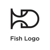 A stylized black outline logo depicting an abstract fish shape, formed by curved and interconnected lines, conveying concepts of marine life, fluidity, or movement. vector