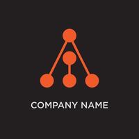 A modern abstract logo featuring a central orange node with three emanating connections to three lower nodes, resembling a hierarchical structure, network, or family tree. vector