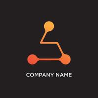 A modern abstract logo featuring three interconnected orange dots forming a stylized zigzag or S-shape, representing connection, data flow, or a network. vector