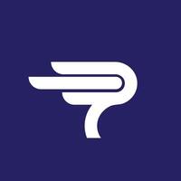A sleek white letter P logo with a dynamic, flowing line design, suggesting speed, progress, or seamless integration. vector