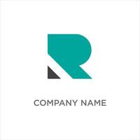 A bold teal letter R logo with a dark gray triangular element at its base, creating a modern and distinctive mark. vector