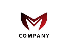 A stylized letter M logo featuring a striking dark red to black gradient, giving it depth and a modern, dynamic appearance. vector