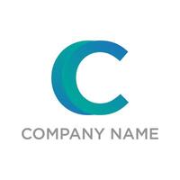 A modern logo featuring a stylized letter C rendered in a striking teal to blue gradient, suggesting connectivity, communication, or a circular flow. vector