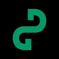 A bold green abstract logo featuring stylized, interconnected shapes resembling the letters P and D, conveying connection, flow, or a unique design. vector