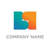 A vibrant abstract logo featuring two stylized, interconnected letter B shapes in contrasting blue and orange gradients, creating a dynamic and balanced emblem. vector