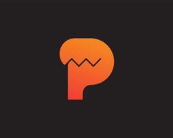 A bold orange letter P logo with a subtle gradient and a black zigzag line across its top, suggesting energy or an electrical pulse. vector